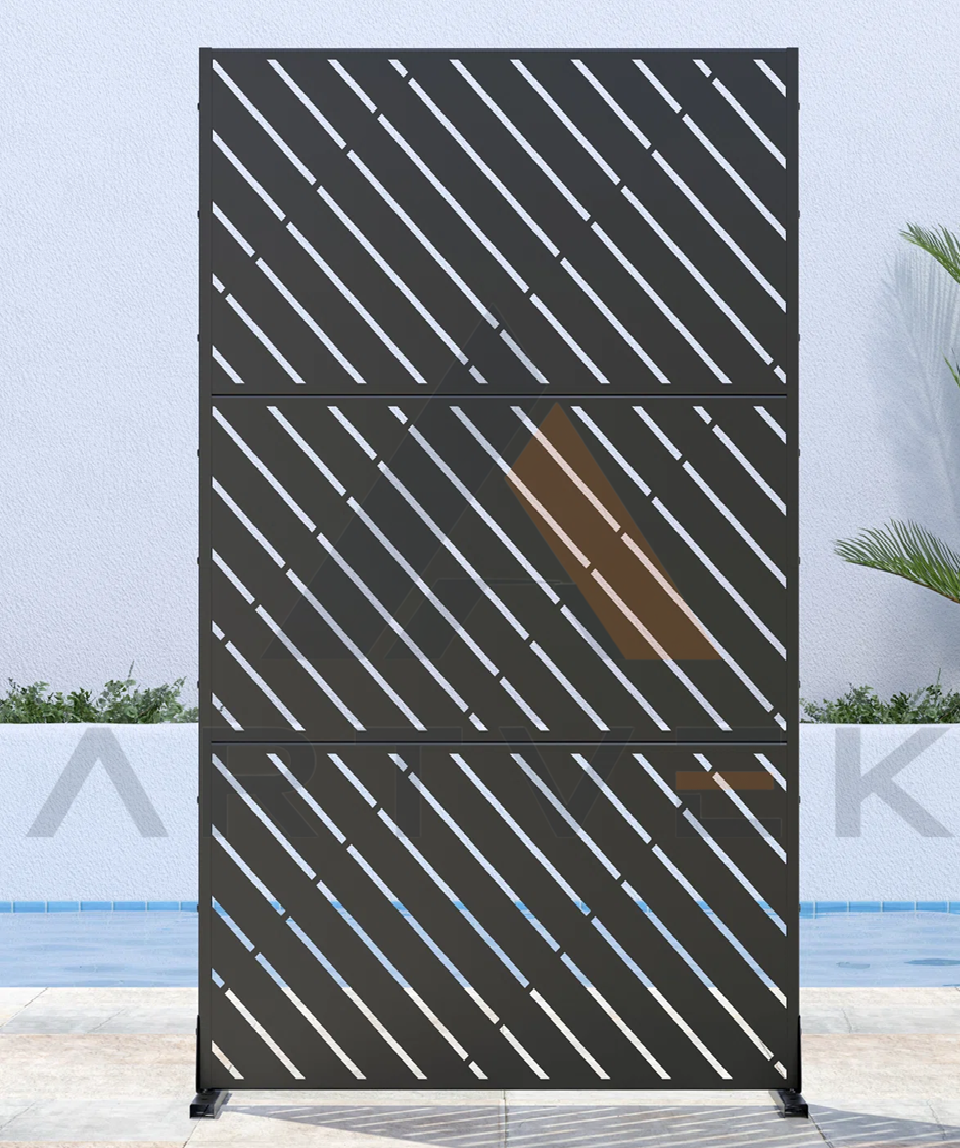 Artvek İç Mekan Dış Mekan Metal Paravan Seperatör (80x182 cm)