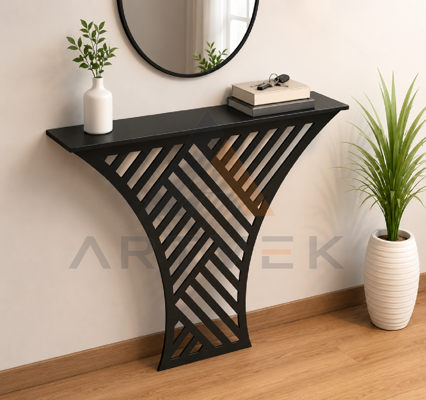 Artvek Metal Ayaklı Dresuar Dekoratif  Dresuar Konsol Metal Dresuar