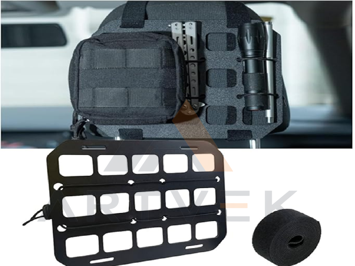 2 Adet Evrensel Araç Koltuk Kafalığı MOLLE Paneli - Headrest Organizer - Taktik Ekipman Taşıyıcı