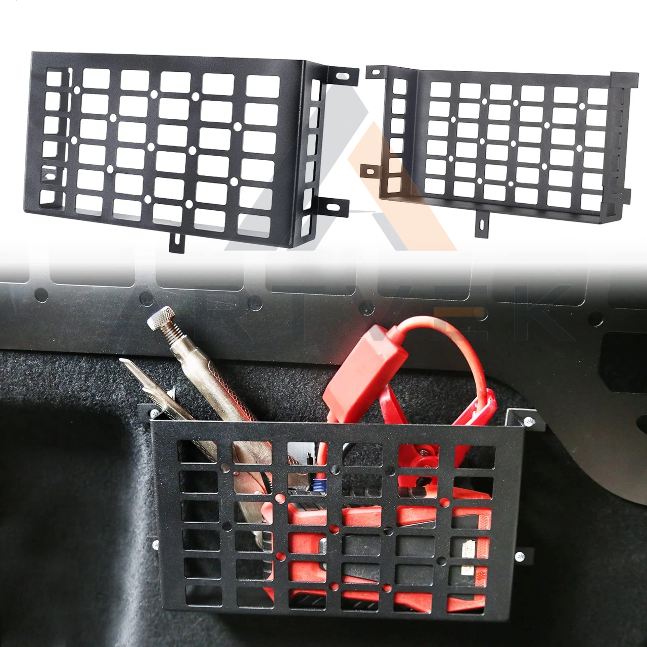 Evrensel Araç Bagajı MOLLE Organizer Paneli - Taktik Bagaj Düzenleyici - Metal Ekipman Taşıyıcı