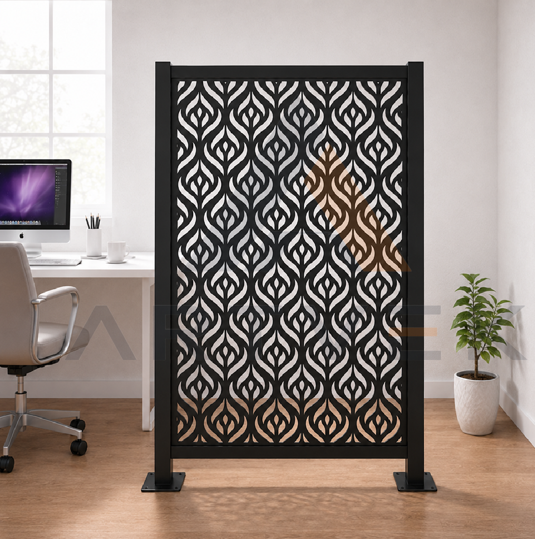 70x100 cm Metal Lazer Kesim Paravan Seperatör. İç Mekan Dış Mekan Uyumlu Stil 1