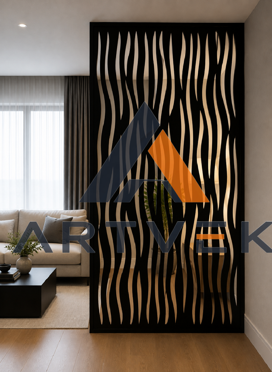 Özel Ölçü Lazer Kesim Metal Seperatör/Paravan Stil 22