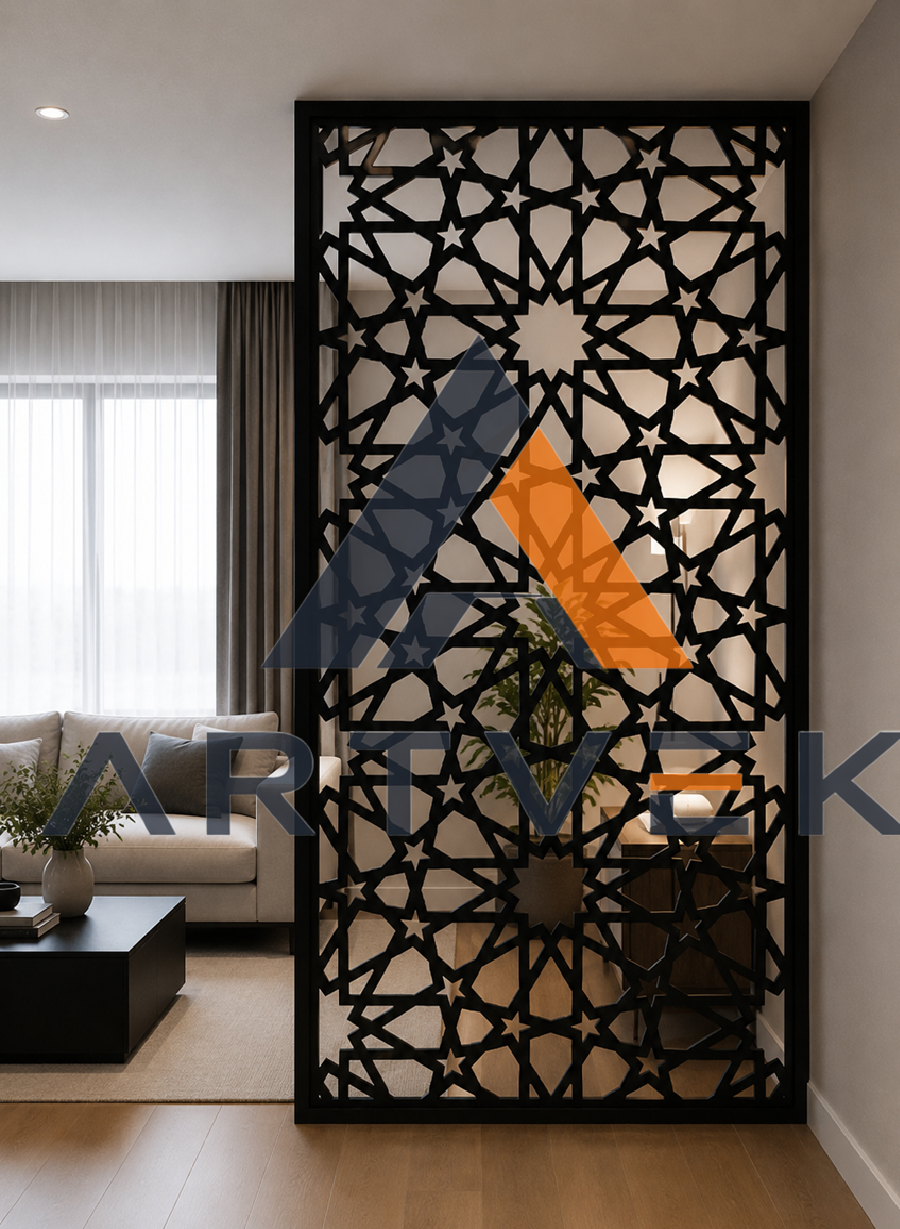 Özel Ölçü Lazer Kesim Metal Seperatör/Paravan Stil 7