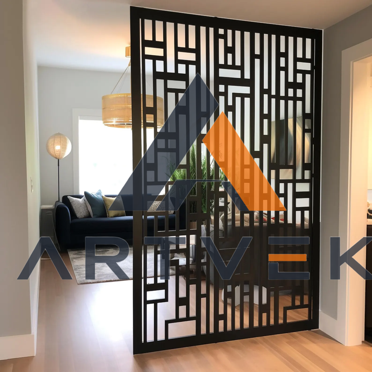 Özel Ölçü Lazer Kesim Metal Seperatör/Paravan Stil 3