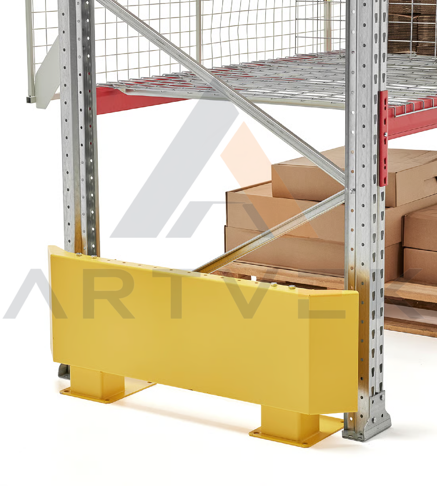 Palet Rafı Uç Koruma Bariyeri – Forklift Darbe Koruyucu Çelik Depo Raf Bariyeri