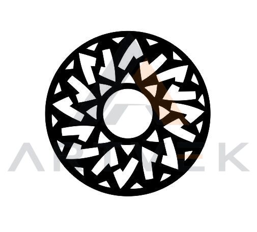 Lazer Kesim Ferforje Göbek – Dekoratif Metal Korkuluk Süsü (Boyasız) Stil 35